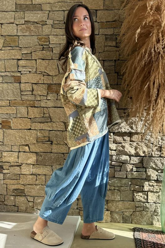 Hippie Shake Patchwork Sweatshirt Stone 